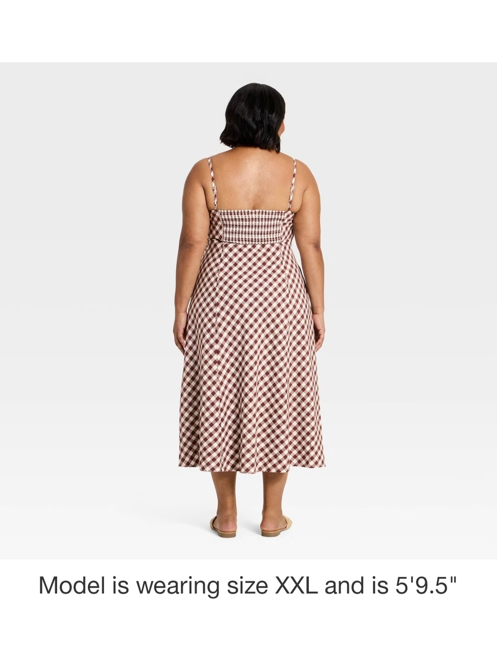 a new day Brown and White Gingham Midi Dress - Picture 2 of 3